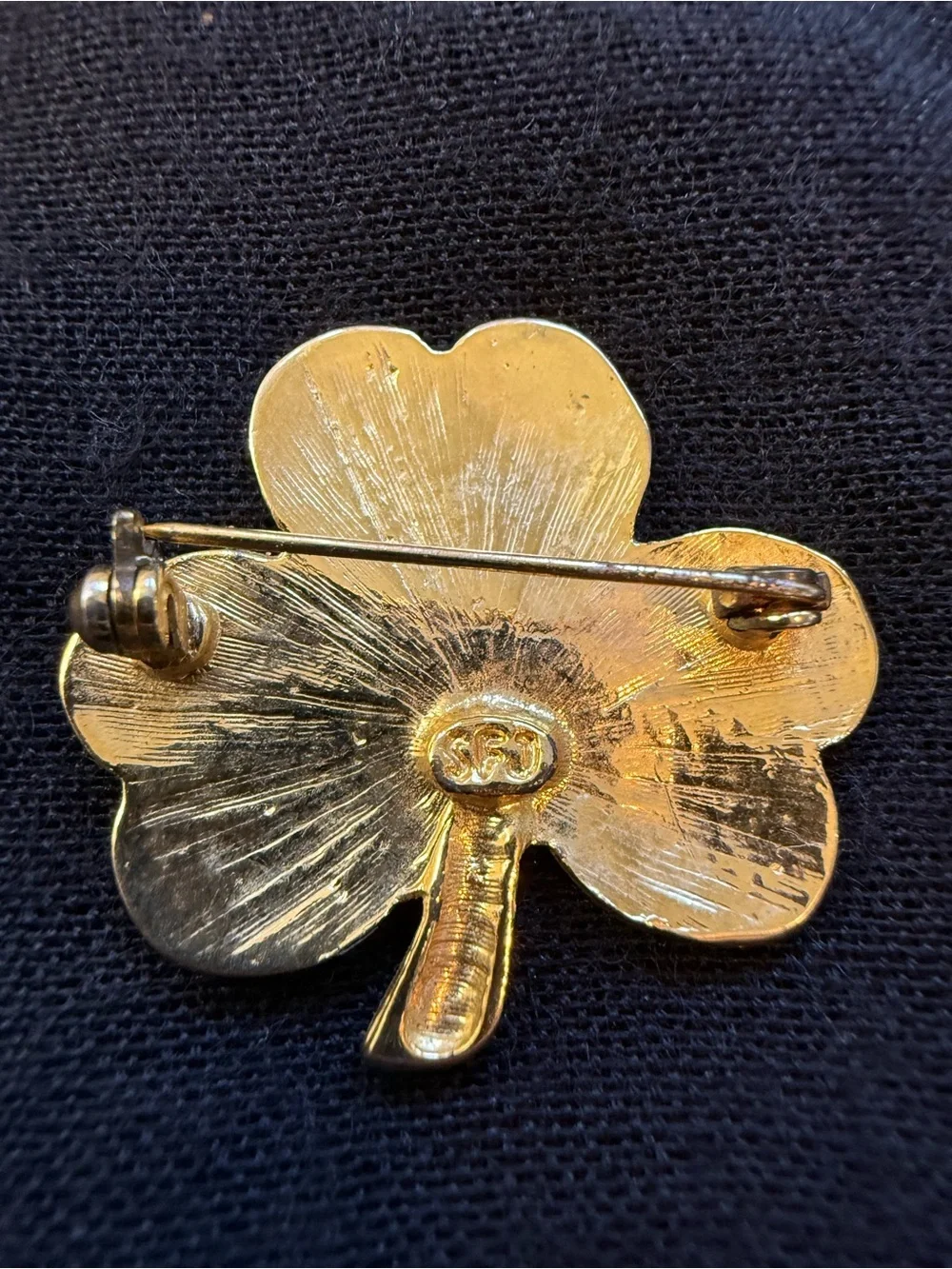 Green Four-Leaf Clover Enamel Pin